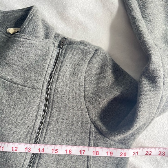 Eileen Fisher Gray Wool Blend Asymmetrical Moto Zip Jacket Sz M Bikercore Cozy - Picture 10 of 15